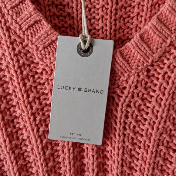 Lucky Brand | Coral V-neck Sweater - Picture 4 of 7